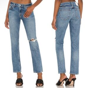 GRLFRND The Kate Low Rise Slim Crop Jeans Hidden Hills Medium Wash Size 28 NWOT